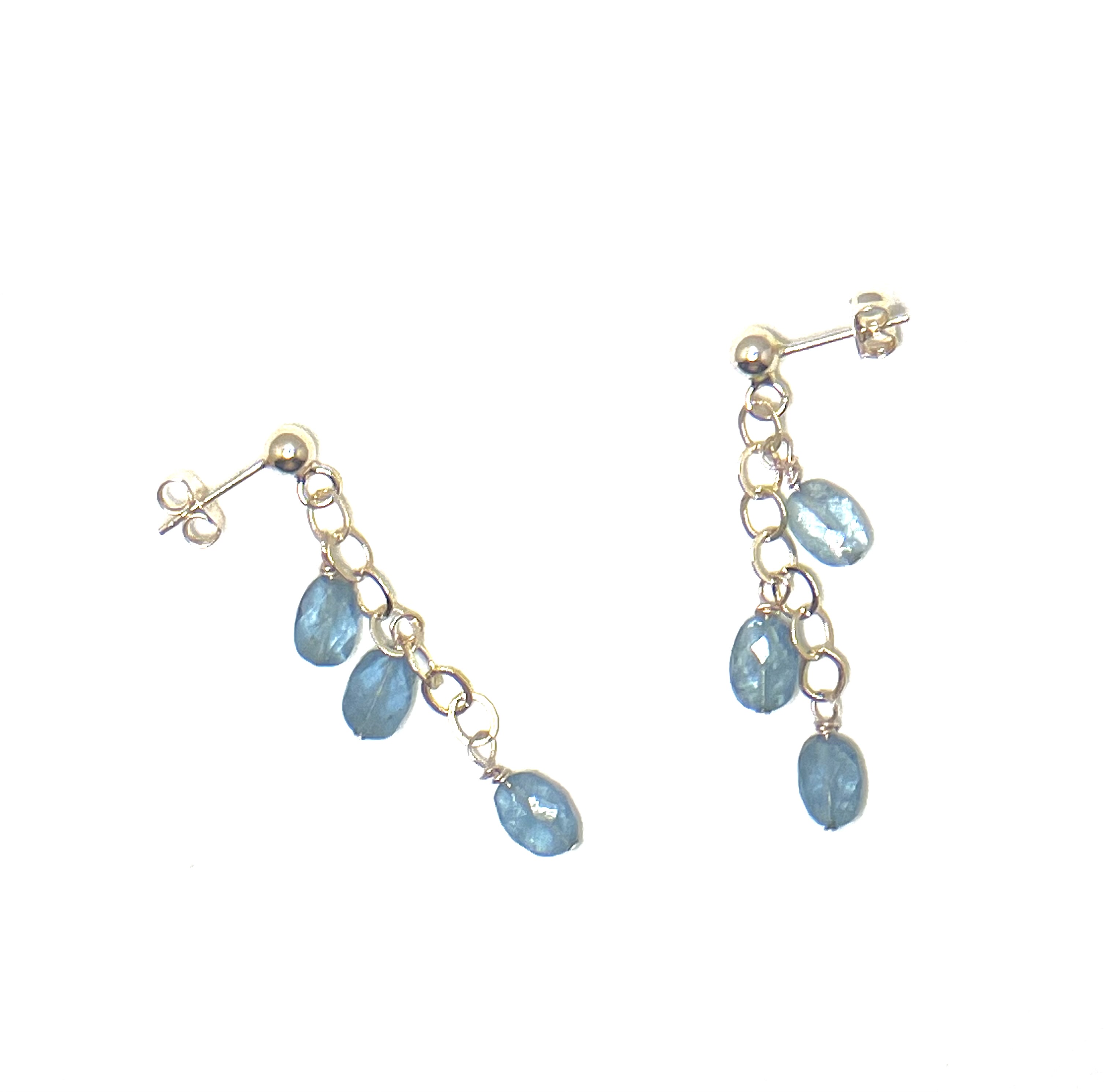 Örhängen i gold-filled med aquamarine